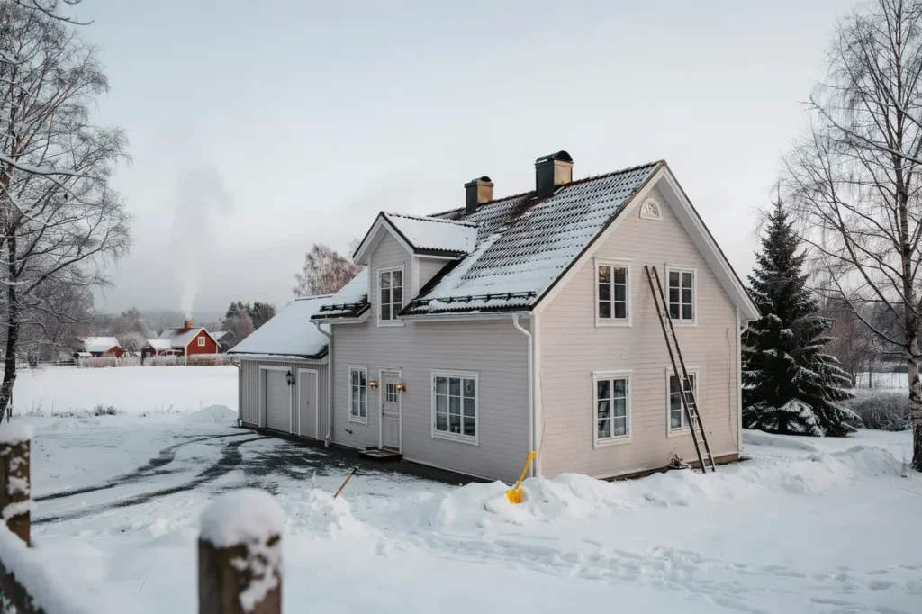 akut sn skottning och sn r jning av villatak i vallhamra s vedalen